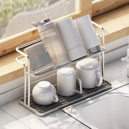Stainless Steel Double-layer Kitchen Rack