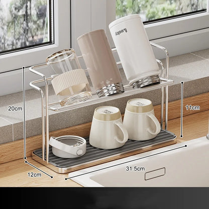 Stainless Steel Double-layer Kitchen Rack